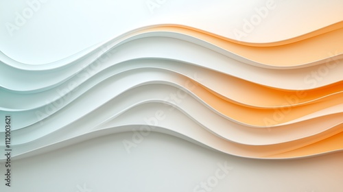 Creative perspective dynamic abstract waves in soft colors and minimalist design