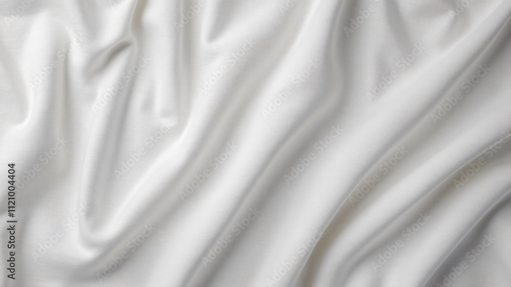 Fototapeta premium Elegant Gray-White Linen Fabric Texture, Top View Background Image