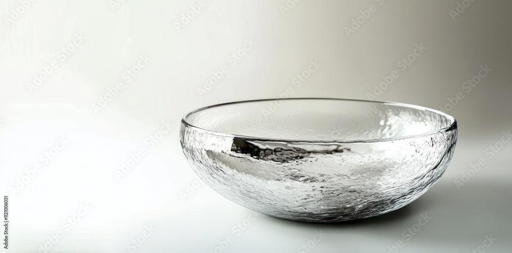 Elegant textured glass bowl on white background Elegant textured glass bowl on white background
