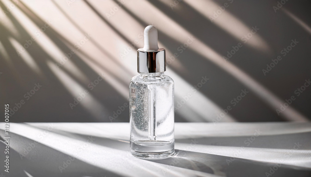 Isolated glass bottle of blue perfume, a luxury beauty object Isolated glass bottle of blue perfume, a luxury beauty object