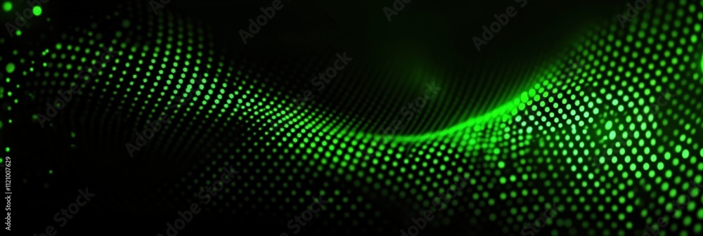 Fototapeta premium Dark Green Background with Glowing Bokeh Lights and Soft Waves Creating a Dreamy and Ethereal Atmosphere Perfect for Abstract Designs