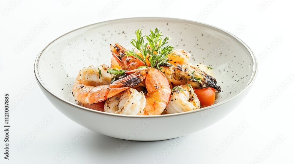 Grilled Shrimp Dish with Herbs in a Bowl Grilled Shrimp Dish with Herbs in a Bowl