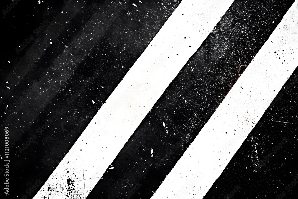 Fototapeta premium A black and white photo of a road with a white stripe