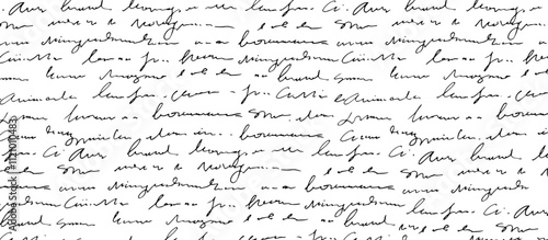 Handwritten abstract text seamless pattern vector monochrome script background