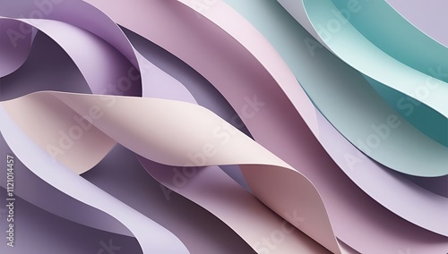 Wallpaper Mural Abstract Pastel Paper Wave Design Background Torontodigital.ca