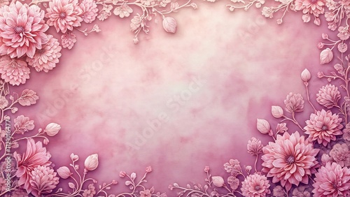 Delicate Pink Lace Fabric with Intricate Floral Pattern, Vintage Style Floral Background, High-Resolution AI Art