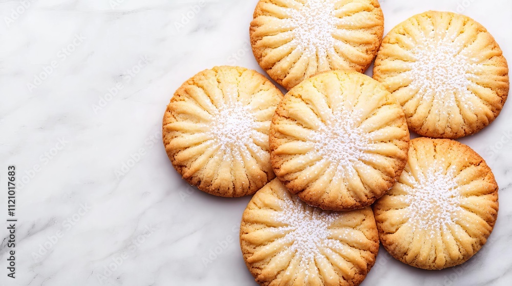 Lemon cookies homemade crunchy concept. Baked cookies arranged on a marble surface. Lemon cookies homemade crunchy concept. Baked cookies arranged on a marble surface.