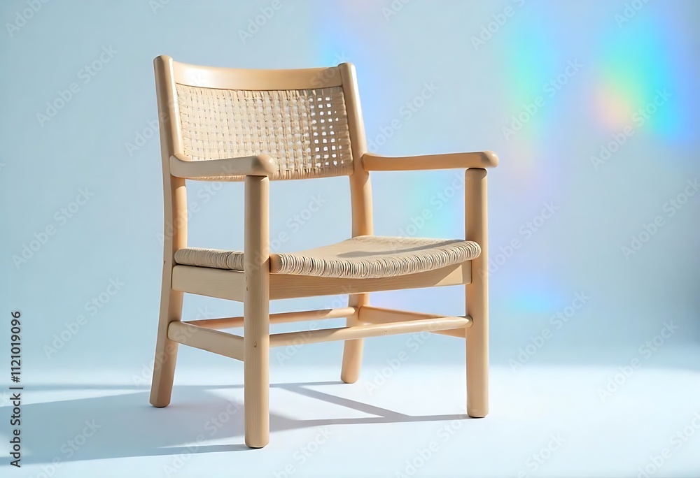 wooden chair on a blue background wooden chair on a blue background