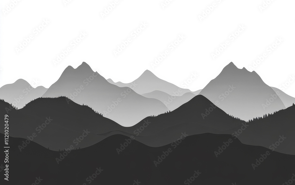 custom made wallpaper toronto digitalMajestic mountain silhouettes rise against a white backdrop during calm daylight