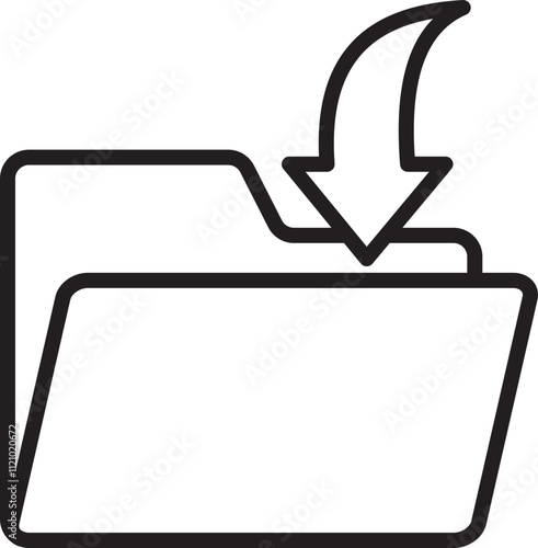 dowload folder icon file import icon isolated vector 