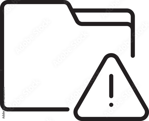 exclamation error folder icon warning alert vector icon