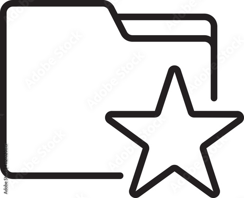 favourite folder icon star, file rating, interface, signs vector icon