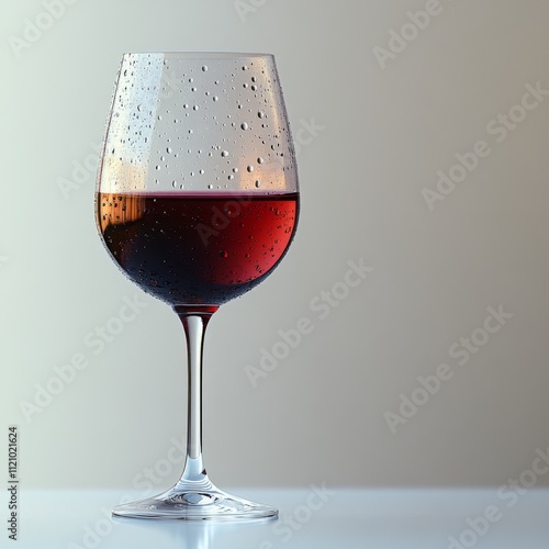 A Glass of Red Wine with Water Droplets photo