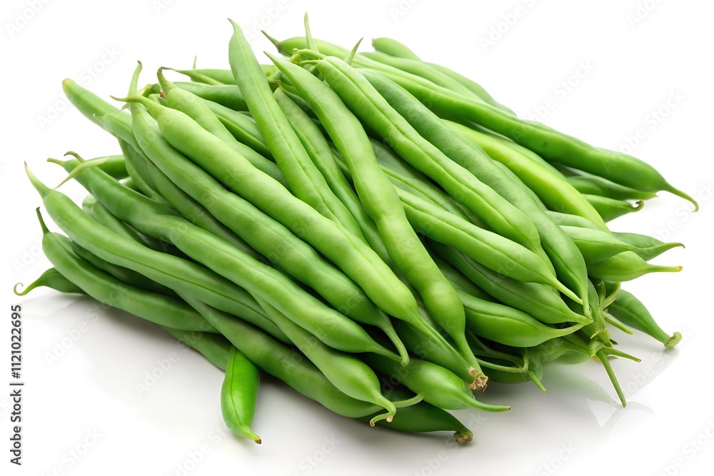 cluster of green beans isolated on white background cluster of green beans isolated on white background