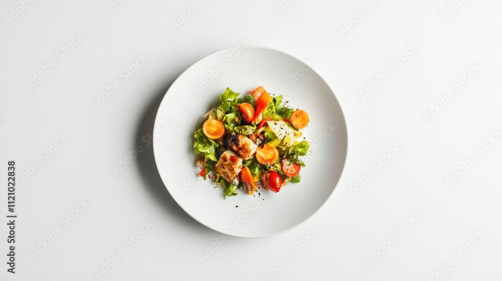 Grilled Chicken Salad with Tomatoes and Lettuce Grilled Chicken Salad with Tomatoes and Lettuce
