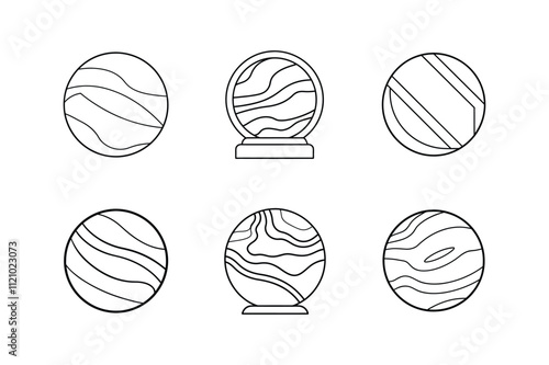 marble icon line art vector illustration