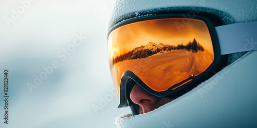 ski goggles on the snow