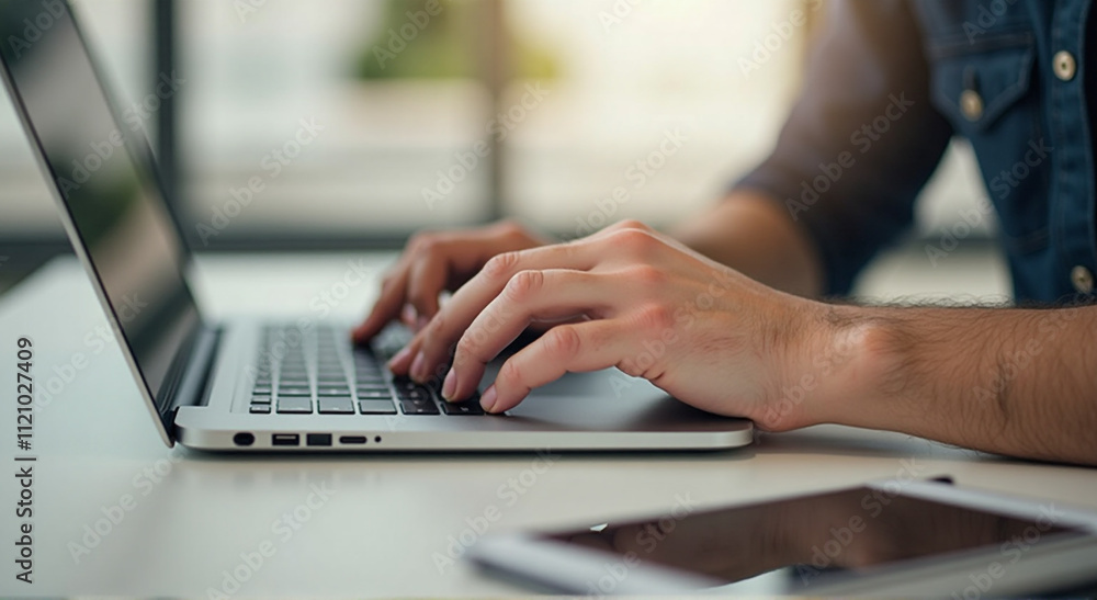 person typing on a laptop keyboard person typing on a laptop keyboard