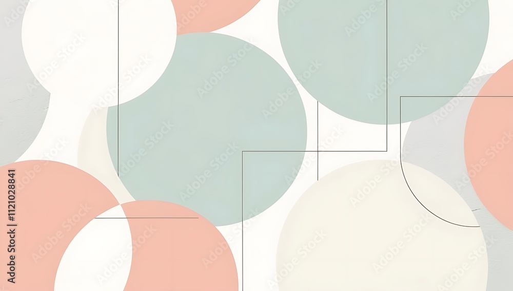 custom made wallpaper toronto digitalAbstract Pastel Circles and Lines Geometric Design