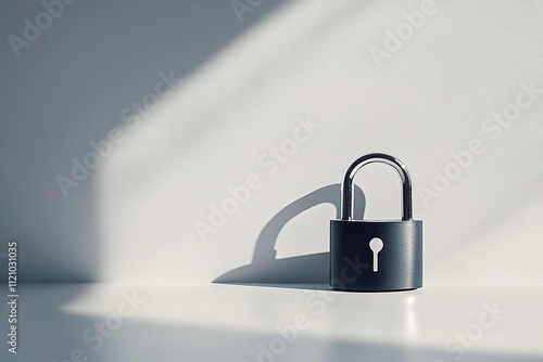 Wallpaper Mural padlock placed neatly on plain white background under diffused natural light Torontodigital.ca