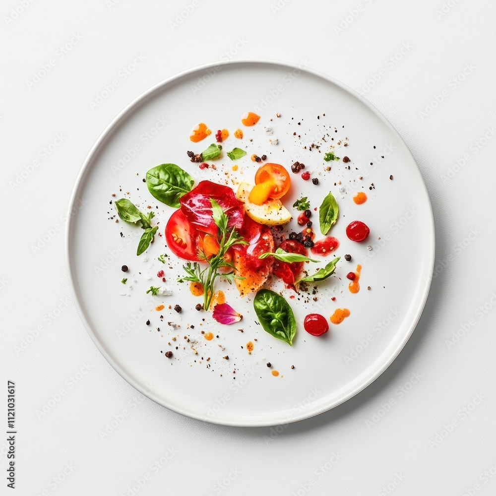 Elegant Tomato Basil Salad Plate Presentation Elegant Tomato Basil Salad Plate Presentation