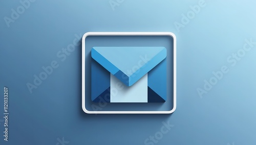 A Minimalist Lowpoly Email Icon Set Against a message. photo