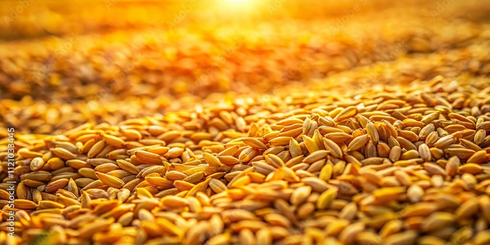 Obraz premium Aerial View Bird Seed Phalaris Canariensis, Field, Golden Grain