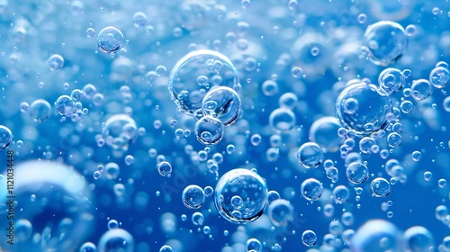 Abstract Blue Bubbles: A Symphony of Aquatic Spheres