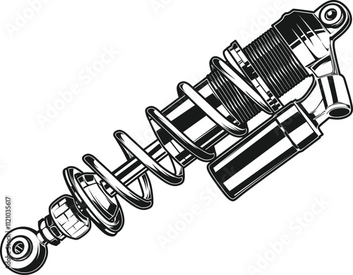 Black and white shock breaker vector