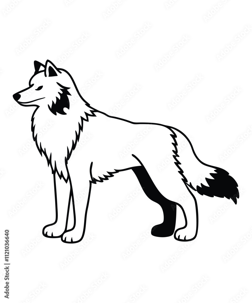 Wolf silhouette vector illustrations Wolf silhouette vector illustrations