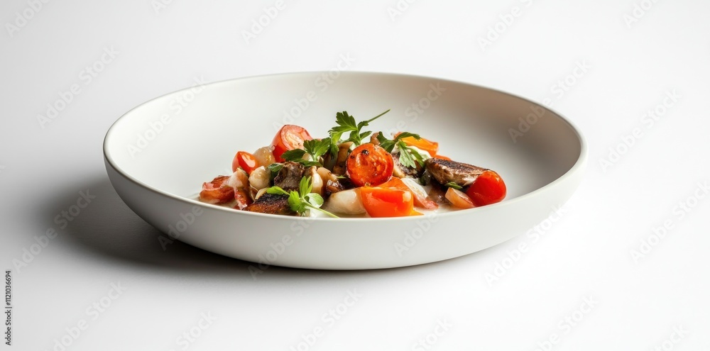Gourmet Dish Featuring Roasted Meat Tomatoes and Herbs Gourmet Dish Featuring Roasted Meat Tomatoes and Herbs