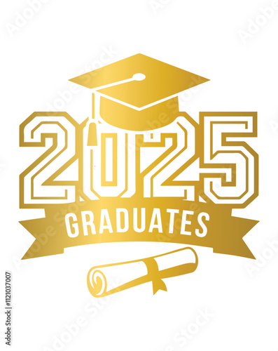 Graduation Class of 2025 greeting sign. Template Congratulations, Congrats Graduates. Congrats vector. Design banner vector text design, greeting card, poster, invitation, background, T-shirt.