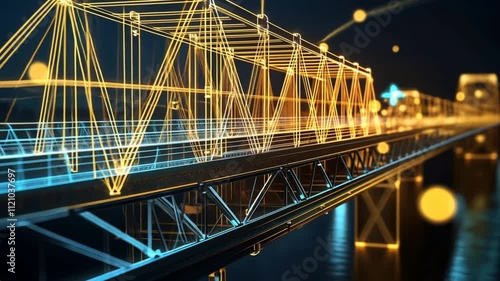 A smart bridge with sensors monitoring structural health, using real-time data to alert engineers of any weaknesses or damage before they become critical.