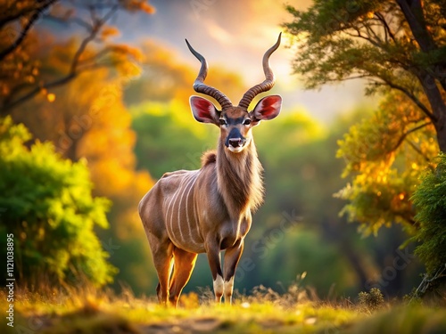 Tilt-Shift Greater Kudu in African Woodland photo