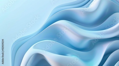 Abstract Blue Waves: A Serene Digital Art Piece