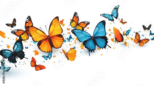 Wallpaper Mural vector graphic of colorfull butterflies flying Torontodigital.ca