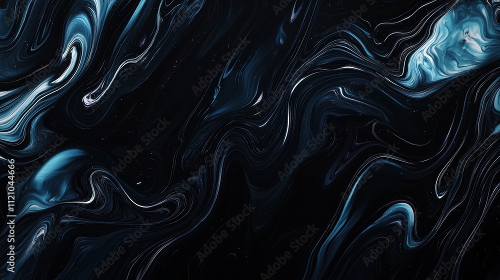 Obraz premium Ethereal Surreal Background with Black and Blue Wisps of Colorful Abstract Patterns