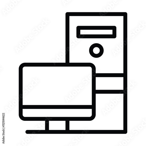 technology line icon, computer icon vector