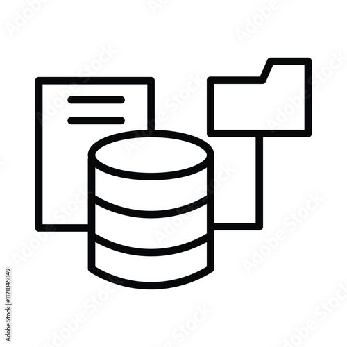 technology line icon, database icon vector