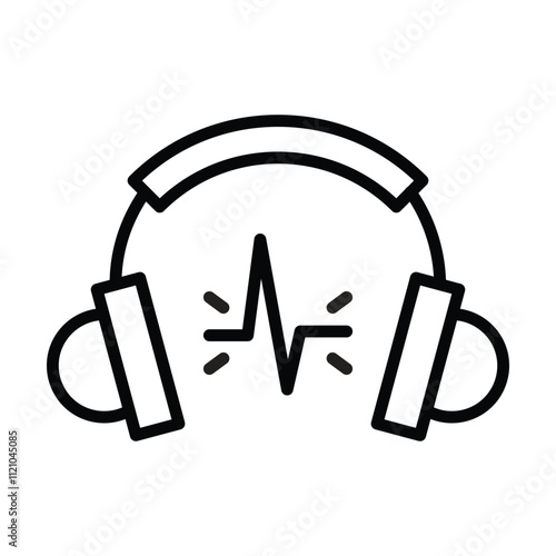 technology line icon, headphone icon vector