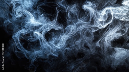 Ethereal Wisps of White Smoke on a Black Background Capturing Surreal Aesthetics