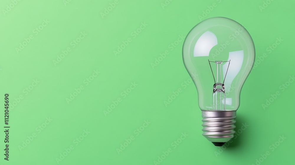 Lightbulb Moment: A single light bulb, clear and bright, stands out against a vibrant green background, symbolizing innovation, inspiration, and new ideas. Lightbulb Moment: A single light bulb, clear and bright, stands out against a vibrant green background, symbolizing innovation, inspiration, and new ideas.