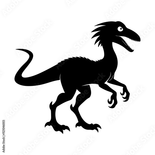 Velociraptor Silhouette Vector for Dinosaur-Inspired Merchandise and Decor Themes.