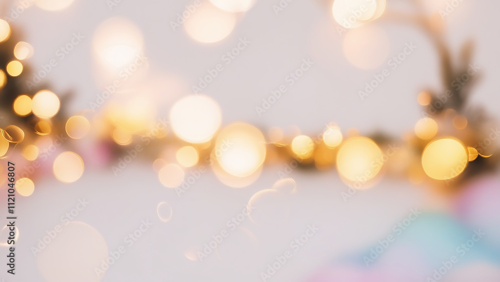 Yellow bokeh effect on a light background. Bokeh background from a garland. Abstract Blurred Christmas Lights Bokeh Background
Yellow bokeh effect on a light background. Bokeh background from a garland. Abstract Blurred Christmas Lights Bokeh Background