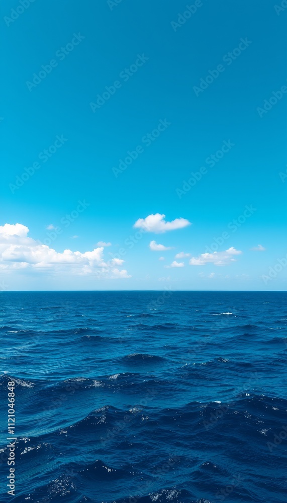 Ocean Waves Under a Blue Sky With Clouds Ocean Waves Under a Blue Sky With Clouds