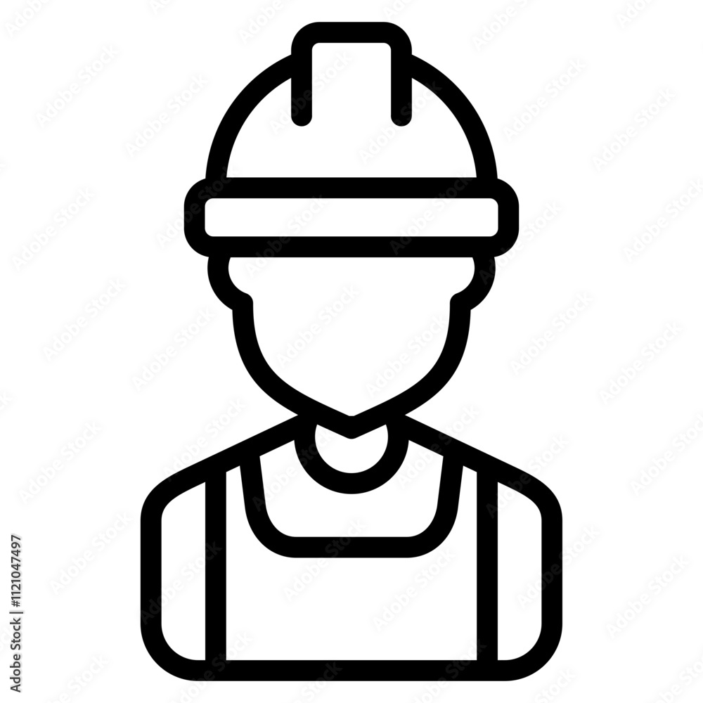Workman icon outline vector symbol illustration Workman icon outline vector symbol illustration