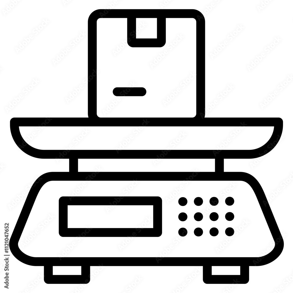 Weighing scale icon outline vector symbol illustration Weighing scale icon outline vector symbol illustration