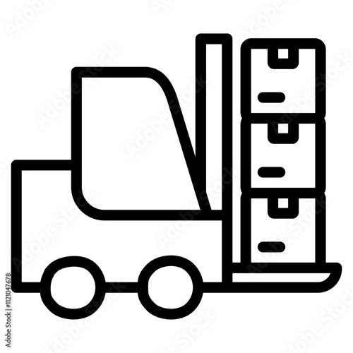 Forklift icon outline vector symbol illustration