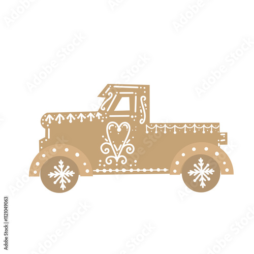 car shaped cookie, vector illustration
