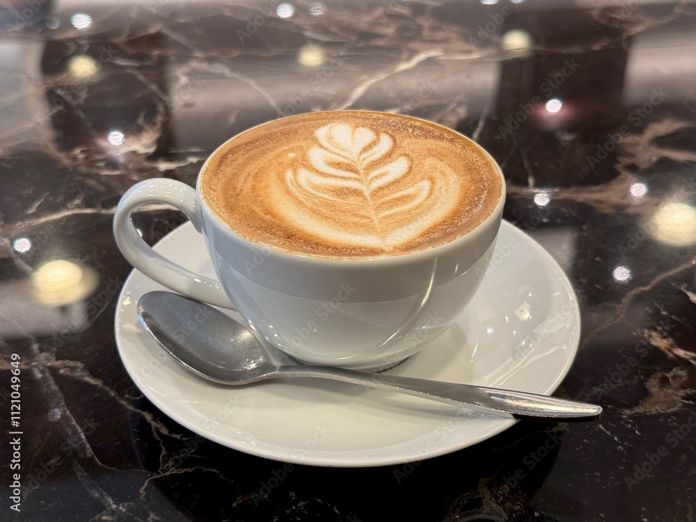 A cup of coffee, with beautiful latte art A cup of coffee, with beautiful latte art